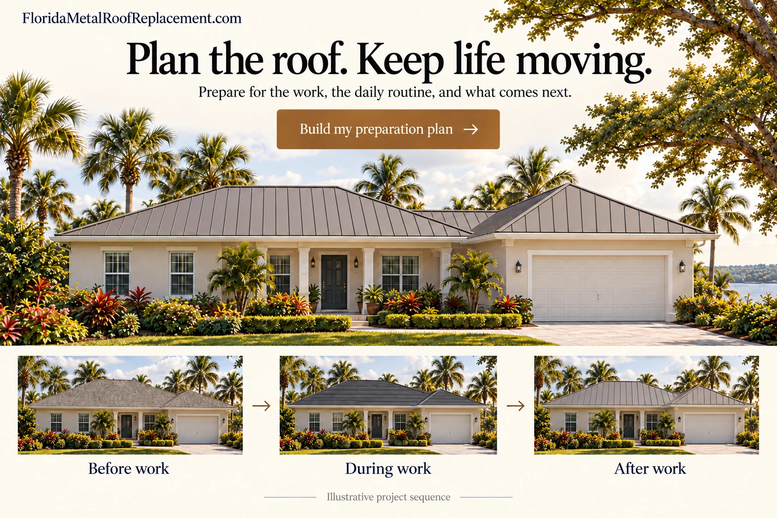 Same illustrative home before roof work